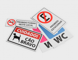 Placa PS adesivada PS 1mm  4x0  Laminação Brilho 
